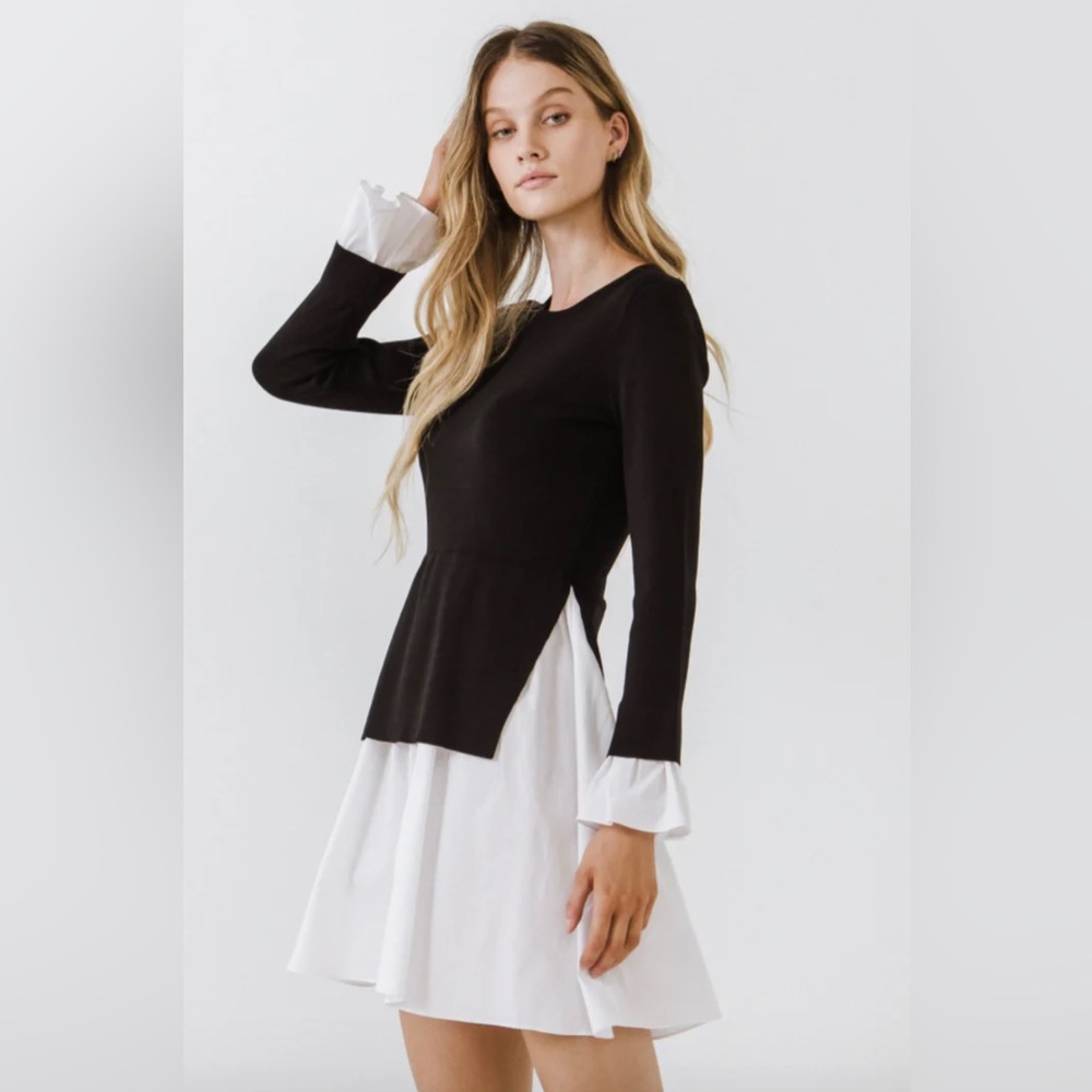 Knit Combo Sweater Dress